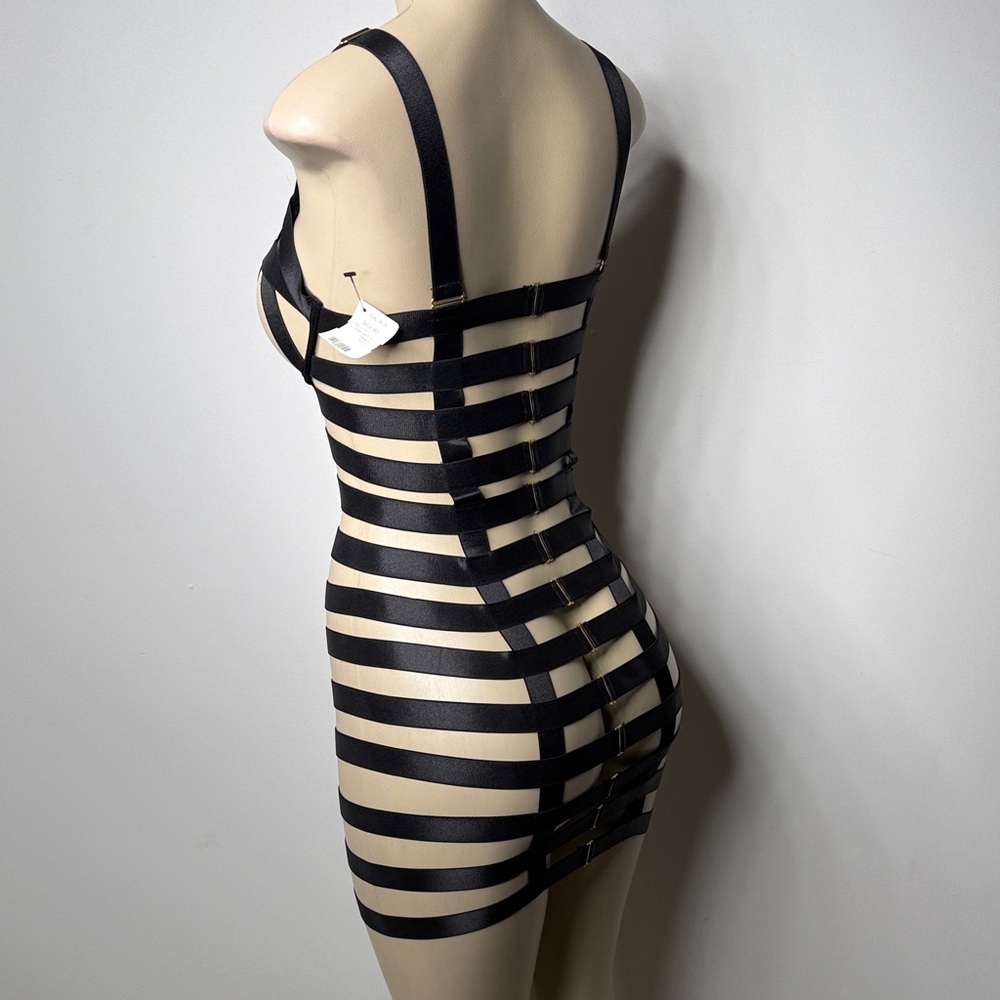 AKIRA Black Strappy Cage Bodycon Dress - Picture 6 of 9